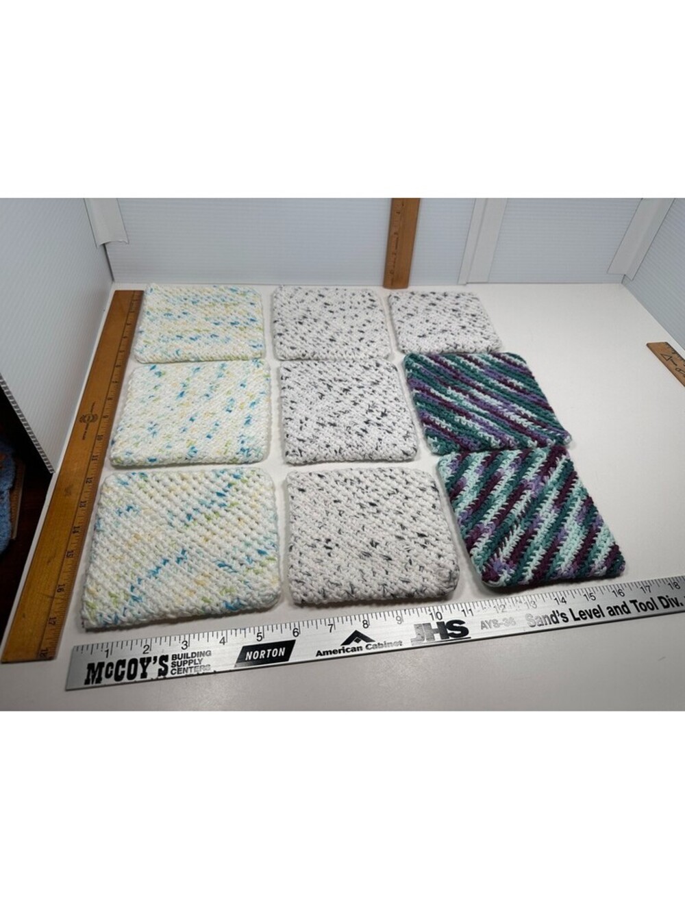 Handmade Heavy Duty Dish Cloth/Cleaning Cloth, Set Of 9, 3 colors